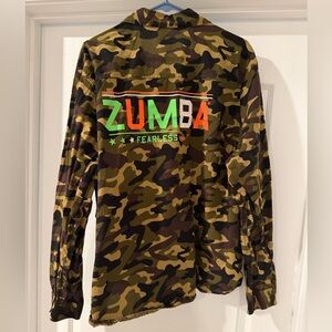 Zumba Fitness Camouflage Button Down Top - Booty Cape